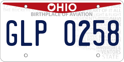 OH license plate GLP0258