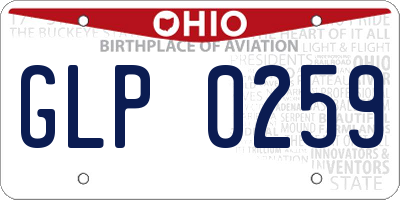 OH license plate GLP0259