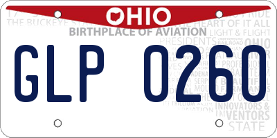 OH license plate GLP0260