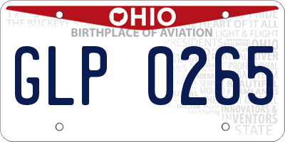 OH license plate GLP0265