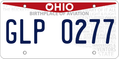 OH license plate GLP0277