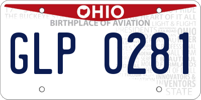 OH license plate GLP0281