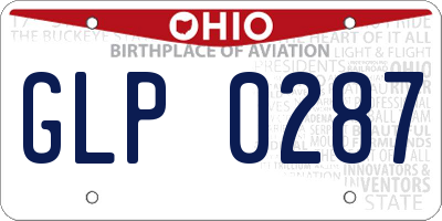 OH license plate GLP0287