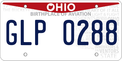 OH license plate GLP0288