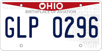OH license plate GLP0296