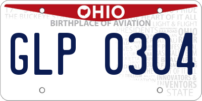 OH license plate GLP0304