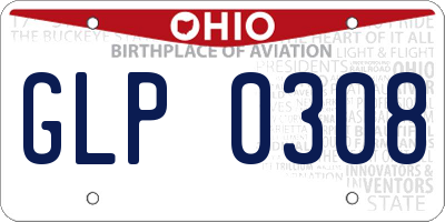 OH license plate GLP0308