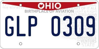 OH license plate GLP0309