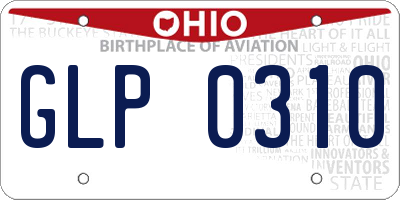 OH license plate GLP0310