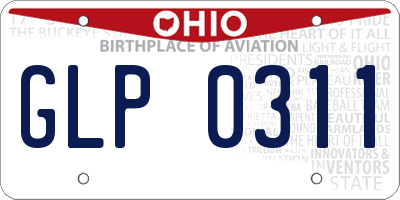 OH license plate GLP0311