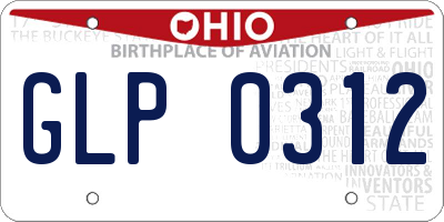 OH license plate GLP0312