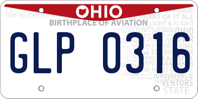 OH license plate GLP0316