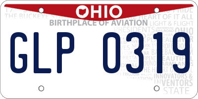 OH license plate GLP0319