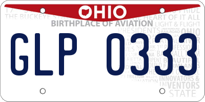 OH license plate GLP0333