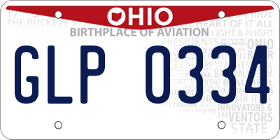 OH license plate GLP0334