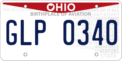 OH license plate GLP0340