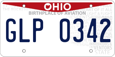 OH license plate GLP0342
