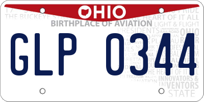 OH license plate GLP0344