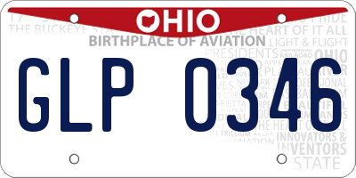 OH license plate GLP0346