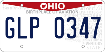OH license plate GLP0347