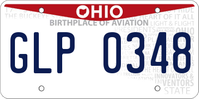 OH license plate GLP0348