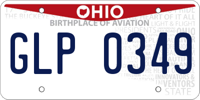 OH license plate GLP0349