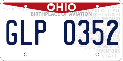 OH license plate GLP0352