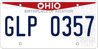 OH license plate GLP0357