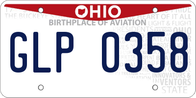 OH license plate GLP0358