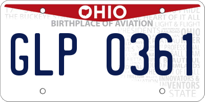 OH license plate GLP0361