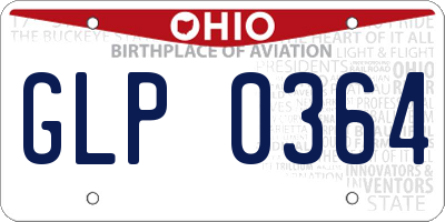 OH license plate GLP0364