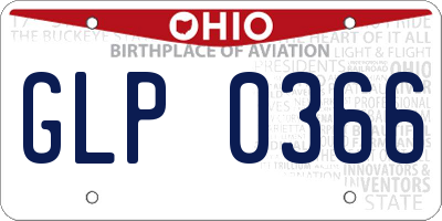 OH license plate GLP0366