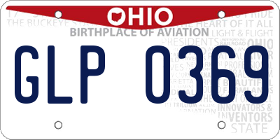 OH license plate GLP0369