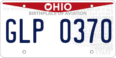OH license plate GLP0370