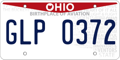 OH license plate GLP0372