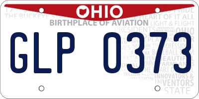OH license plate GLP0373