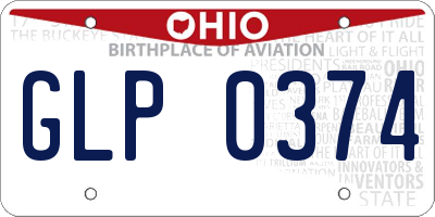 OH license plate GLP0374