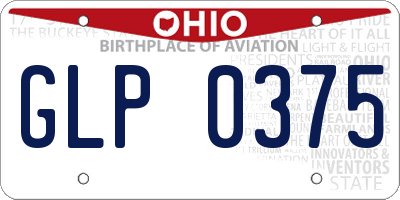 OH license plate GLP0375