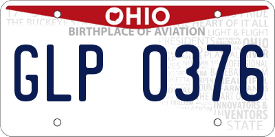 OH license plate GLP0376
