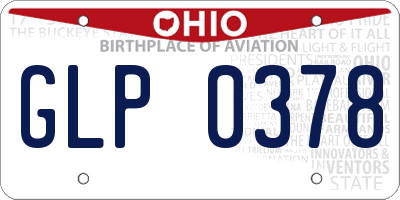 OH license plate GLP0378