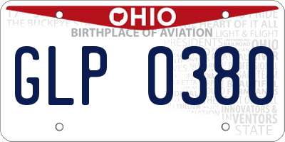 OH license plate GLP0380