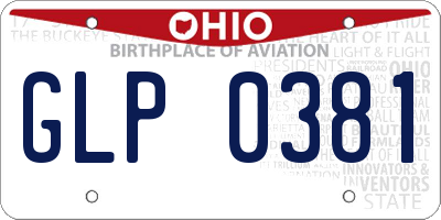 OH license plate GLP0381