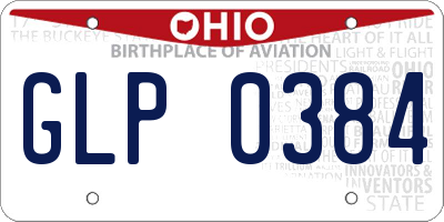 OH license plate GLP0384