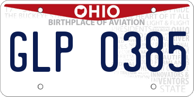 OH license plate GLP0385