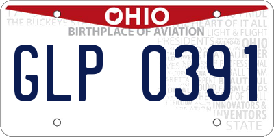 OH license plate GLP0391