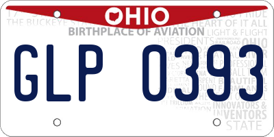 OH license plate GLP0393