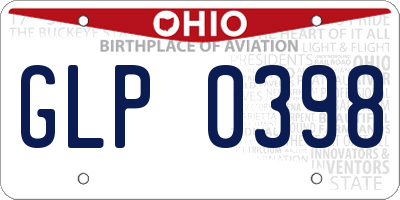 OH license plate GLP0398