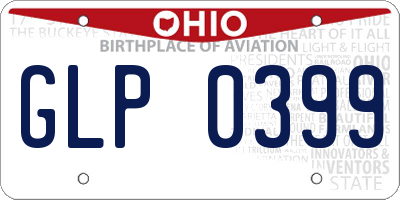 OH license plate GLP0399