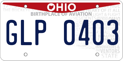 OH license plate GLP0403