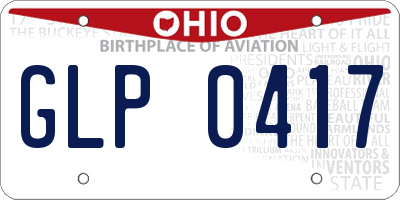 OH license plate GLP0417